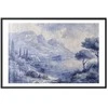 Artgeist Plakatas - Mėlyna Bay - Italian Landscape of Lake Como Painted in Mėlyna Ink