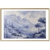 Artgeist Plakatas - Mėlyna Bay - Italian Landscape of Lake Como Painted in Mėlyna Ink