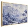 Artgeist Plakatas - Mėlyna Bay - Italian Landscape of Lake Como Painted in Mėlyna Ink