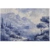 Artgeist Plakatas - Mėlyna Bay - Italian Landscape of Lake Como Painted in Mėlyna Ink