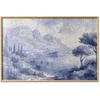 Artgeist Plakatas - Mėlyna Bay - Italian Landscape of Lake Como Painted in Mėlyna Ink