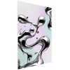 Artgeist Plakatas - Metallic Fluidity - abstract sidabrinis forms on a mint-violetinė background
