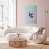 Artgeist Plakatas - Metallic Form - abstract sculpture on a mint background with a violetinė halo