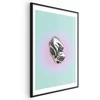 Artgeist Plakatas - Metallic Form - abstract sculpture on a mint background with a violetinė halo