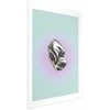 Artgeist Plakatas - Metallic Form - abstract sculpture on a mint background with a violetinė halo