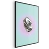 Artgeist Plakatas - Metallic Form - abstract sculpture on a mint background with a violetinė halo