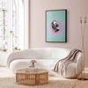 Artgeist Plakatas - Metallic Form - abstract sculpture on a mint background with a violetinė halo