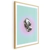 Artgeist Plakatas - Metallic Form - abstract sculpture on a mint background with a violetinė halo