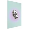 Artgeist Plakatas - Metallic Form - abstract sculpture on a mint background with a violetinė halo