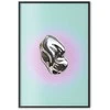Artgeist Plakatas - Metallic Form - abstract sculpture on a mint background with a violetinė halo