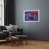 Artgeist Plakatas - Modern impressionism - night landscape of a lake with a floating boat