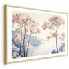 Artgeist Plakatas - Ocean Cliffs and Trees; Delicate Motif in Pastel Colors