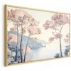 Artgeist Plakatas - Ocean Cliffs and Trees; Delicate Motif in Pastel Colors