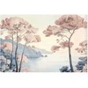 Artgeist Plakatas - Ocean Cliffs and Trees; Delicate Motif in Pastel Colors