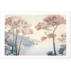 Artgeist Plakatas - Ocean Cliffs and Trees; Delicate Motif in Pastel Colors