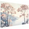 Artgeist Plakatas - Ocean Cliffs and Trees; Delicate Motif in Pastel Colors