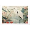 Artgeist Plakatas - Over the Asian Pond - illustration in the Japanese print style featuring a heron