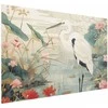 Artgeist Plakatas - Over the Asian Pond - illustration in the Japanese print style featuring a heron