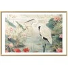 Artgeist Plakatas - Over the Asian Pond - illustration in the Japanese print style featuring a heron