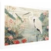 Artgeist Plakatas - Over the Asian Pond - illustration in the Japanese print style featuring a heron