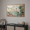 Artgeist Plakatas - Over the Asian Pond - illustration in the Japanese print style featuring a heron