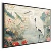 Artgeist Plakatas - Over the Asian Pond - illustration in the Japanese print style featuring a heron
