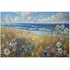 Artgeist Plakatas - Seascape – wildflowers and a view of the rough sea