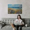 Artgeist Plakatas - Seascape – wildflowers and a view of the rough sea