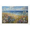 Artgeist Plakatas - Seascape – wildflowers and a view of the rough sea