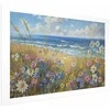 Artgeist Plakatas - Seascape – wildflowers and a view of the rough sea