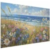 Artgeist Plakatas - Seascape – wildflowers and a view of the rough sea
