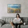 Artgeist Plakatas - Seascape – wildflowers and a view of the rough sea