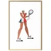 Artgeist Plakatas - Tennis Player with a Racket on a Baltas Background - Illustration