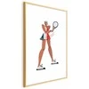 Artgeist Plakatas - Tennis Player with a Racket on a Baltas Background - Illustration