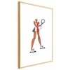 Artgeist Plakatas - Tennis Player with a Racket on a Baltas Background - Illustration