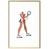 Artgeist Plakatas - Tennis Player with a Racket on a Baltas Background - Illustration