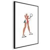 Artgeist Plakatas - Tennis Player with a Racket on a Baltas Background - Illustration