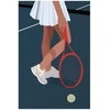 Artgeist Plakatas - Tennis Player with a Raudona Racket on the Court - Illustration