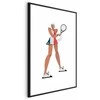 Artgeist Plakatas - Tennis Player with a Racket on a Baltas Background - Illustration