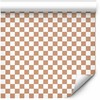 Artgeist Tapetas - Checkerboard Pattern - Brown-Baltas Grid with a Subtle Noise