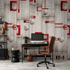 Artgeist Tapetas - Concrete, red frames and baltas knobs