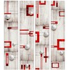 Artgeist Tapetas - Concrete, red frames and baltas knobs