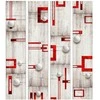Artgeist Tapetas - Concrete, red frames and baltas knobs