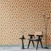 Artgeist Tapetas - Drawn Pattern in Dots and Spots - in shades of oranžinis and ecru.