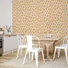 Artgeist Tapetas - Drawn Pattern in Dots and Spots - in shades of oranžinis and ecru.