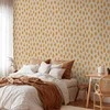 Artgeist Tapetas - Drawn Pattern in Dots and Spots - in shades of oranžinis and ecru.