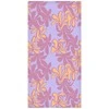 Artgeist Tapetas - Exotic - Two-Tone Flowers - Flowers in violetinė and oranžinis on a mėlynas background.