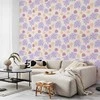 Artgeist Tapetas - Floating Flowers - Tiny - wind-borne flowers in three colors - on a light background.