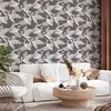 Artgeist Tapetas - Flying birds – a delicate pattern of baltas and pilkas herons on a pilkas background