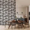 Artgeist Tapetas - Flying birds – a delicate pattern of baltas and pilkas herons on a pilkas background